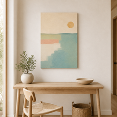 Rivage pastel – Tableau paysage abstrait minimaliste