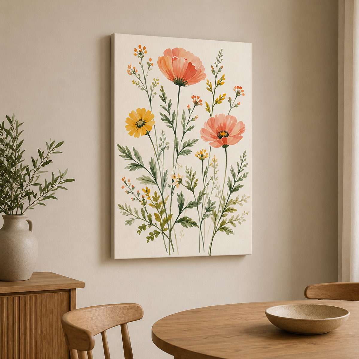 Pétales au vent – Tableau illustration botanique