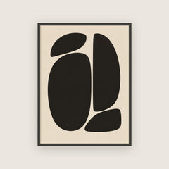 Kintsugi – Affiche abstraite noir et crème
