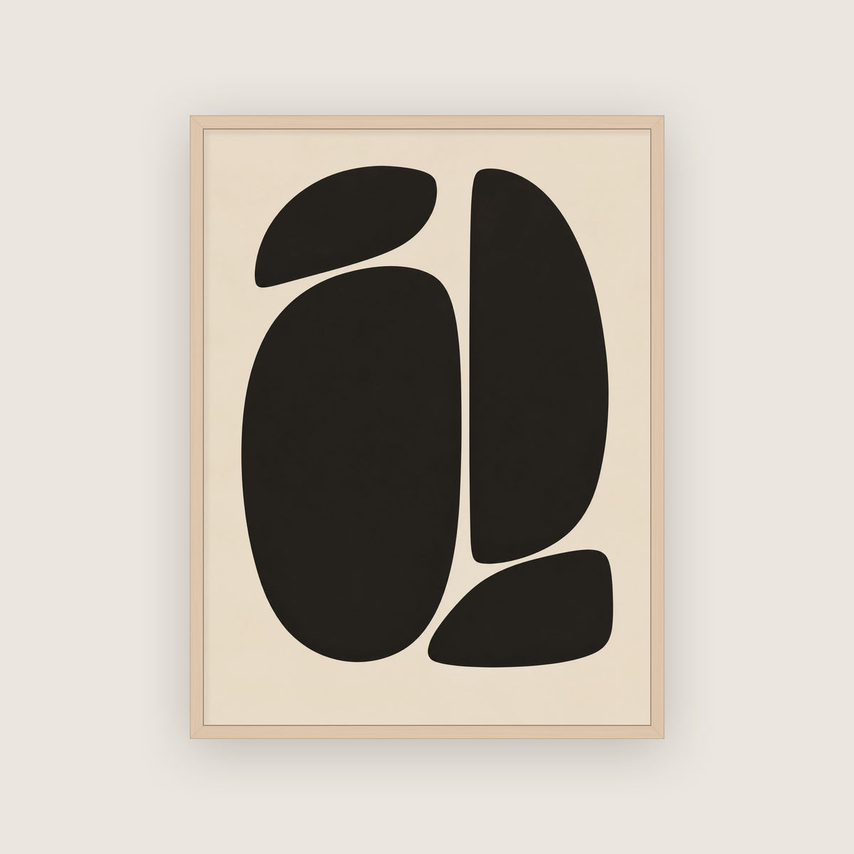 Kintsugi – Affiche abstraite noir et crème