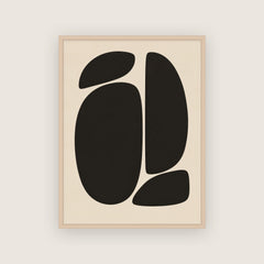 Kintsugi – Affiche abstraite noir et crème