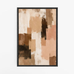 Bois et crème – Tableau abstrait aux tons naturels
