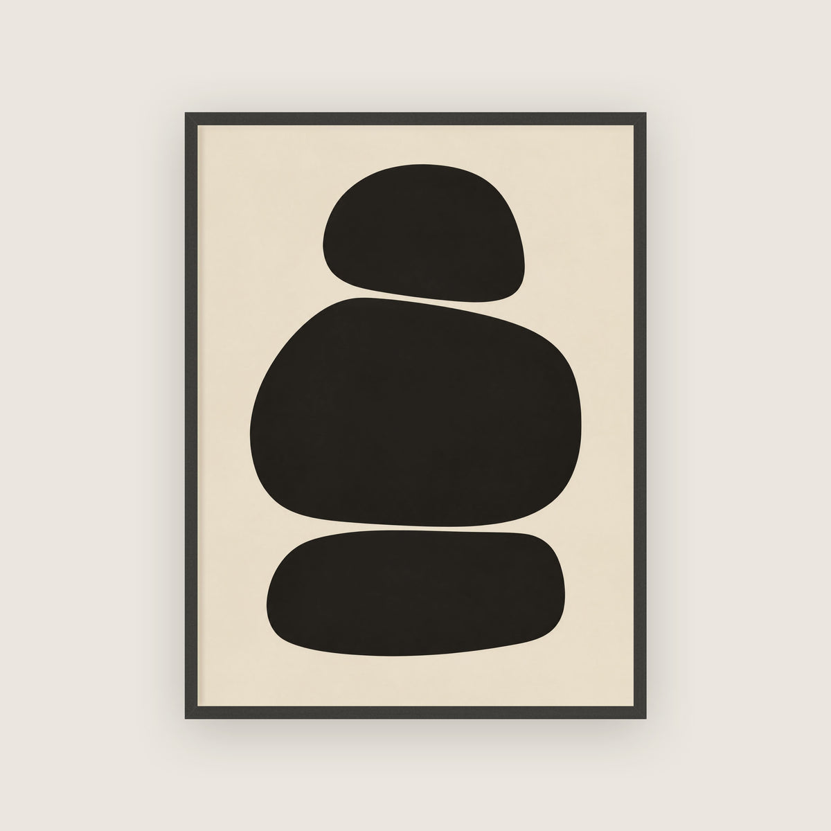 Lagom – Affiche galets noir et crème
