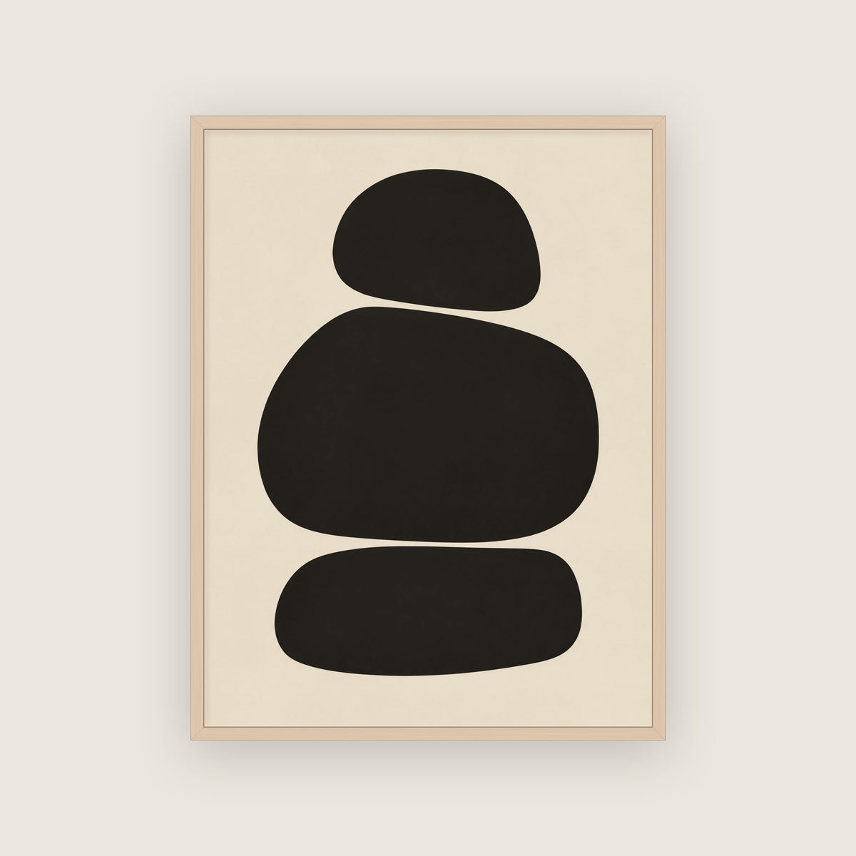 Lagom – Affiche galets noir et crème