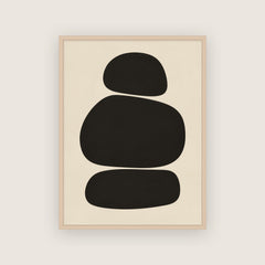 Lagom – Affiche galets noir et crème