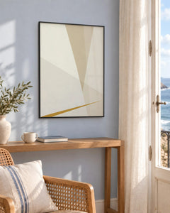Lumière de paille – Affiche abstraite beige