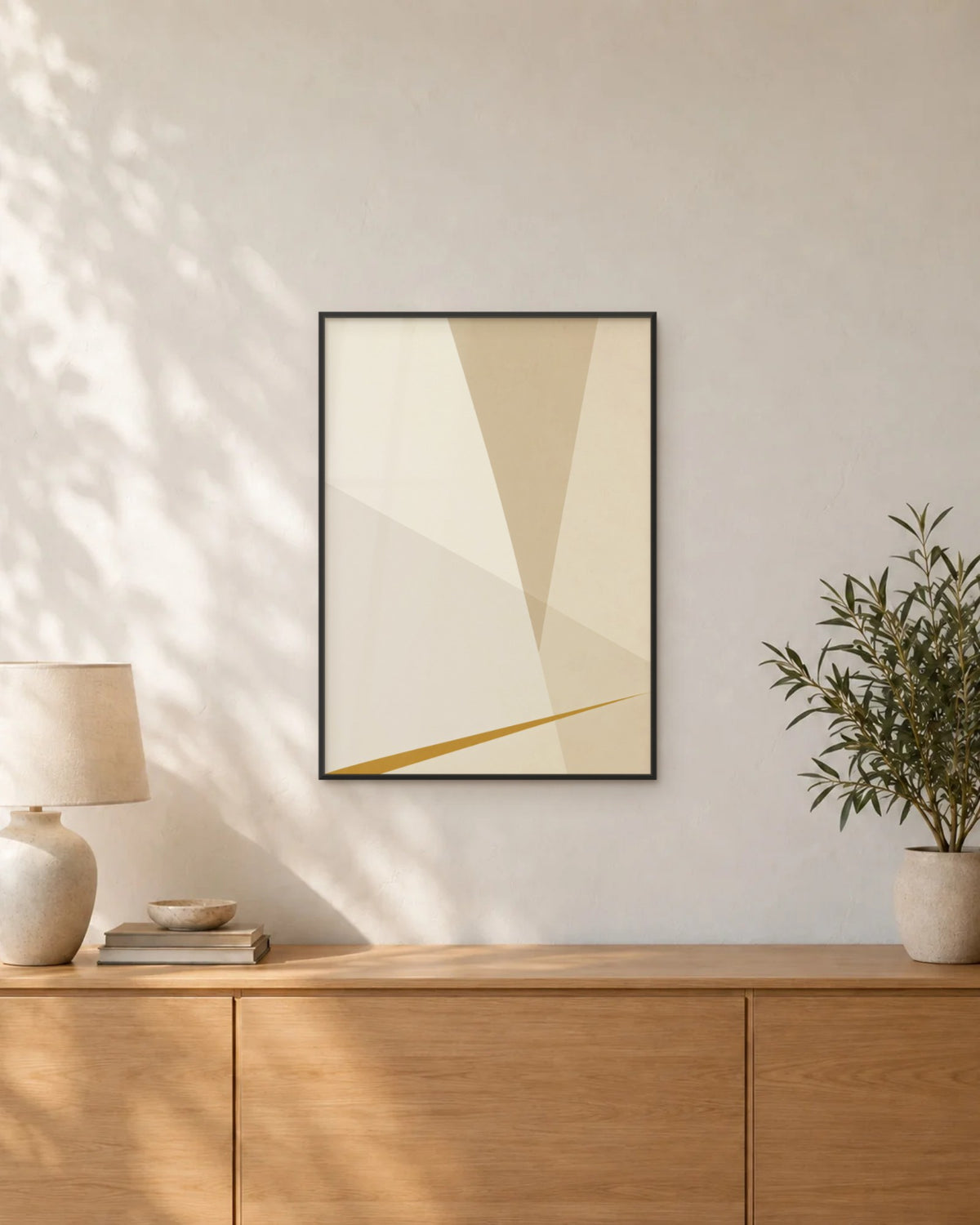 Lumière de paille – Affiche abstraite beige