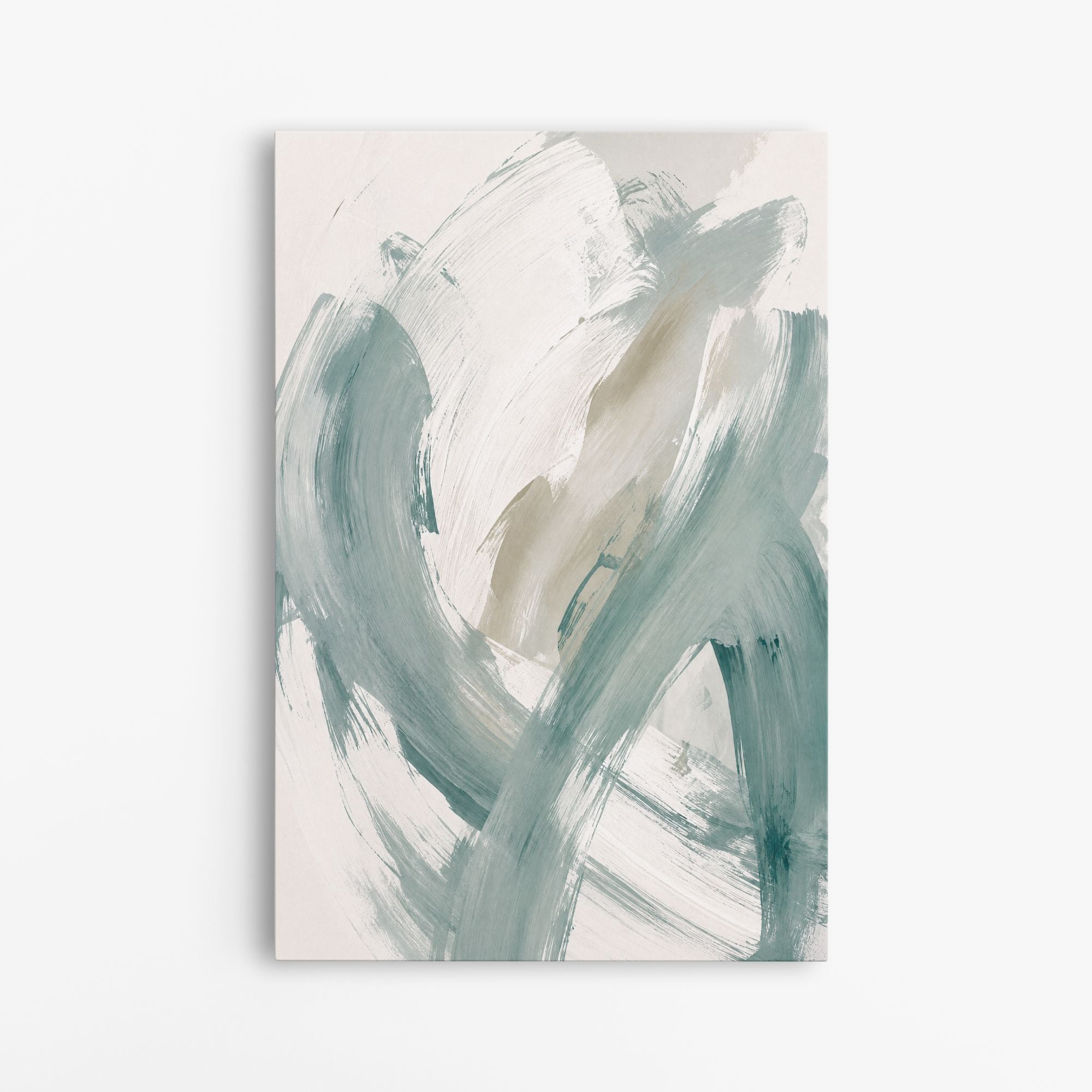 Le Souffle Doux – Tableau Abstrait Vert et Beige