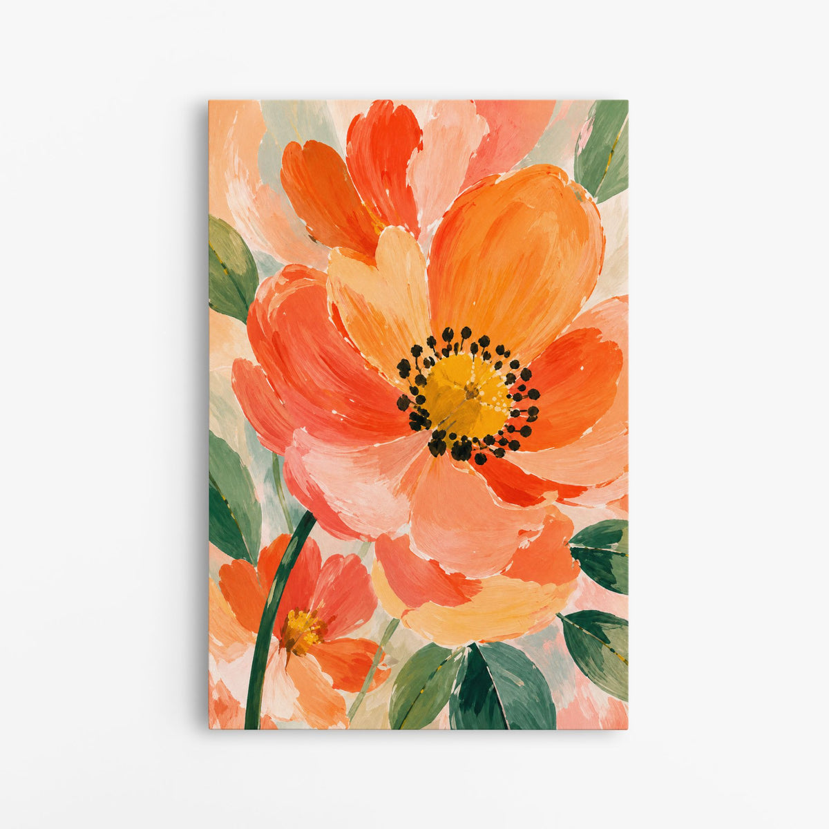 Le moment jardin – Tableau grandes fleurs oranges