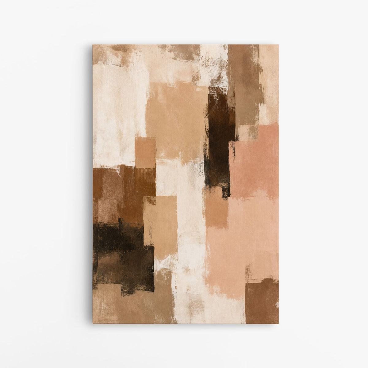 Bois et crème – Tableau abstrait aux tons naturels