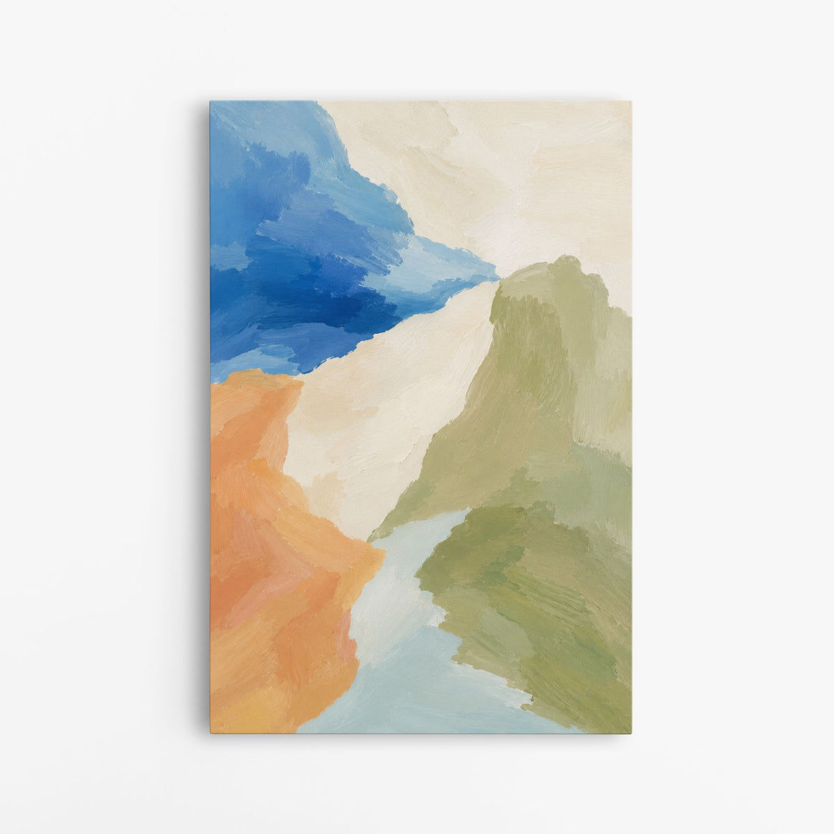 Ocre et sauge – Tableau paysage abstrait moderne