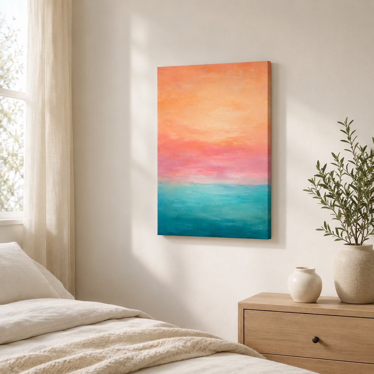 Le moment rivage – Tableau abstrait paysage marin