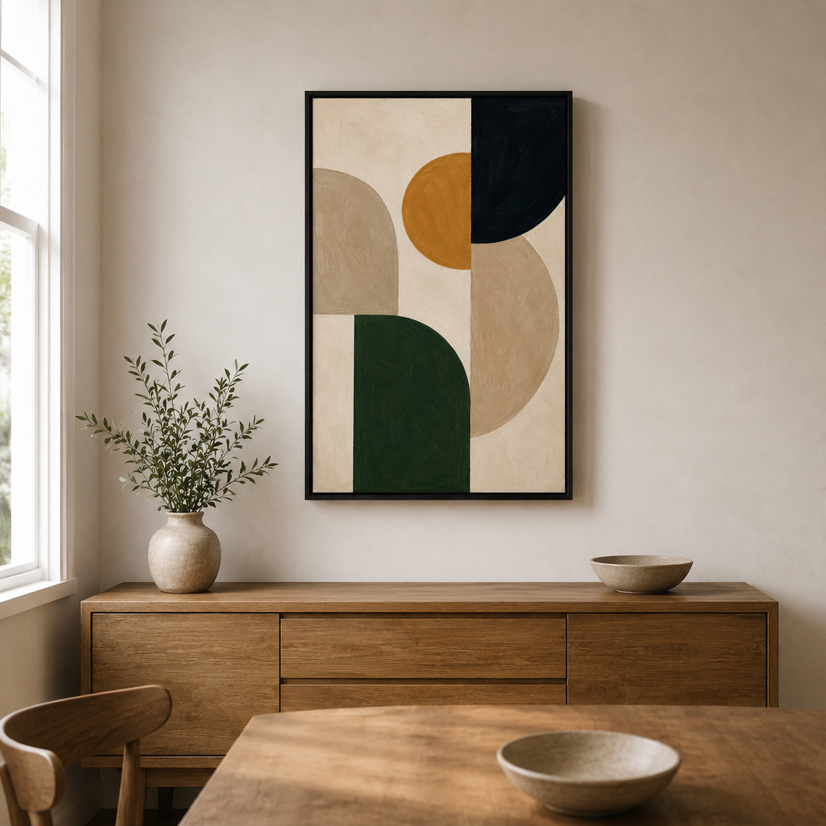 Nuances de terre – Tableau abstrait géométrique