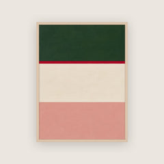 Pavillon – Affiche rayures vert et rose