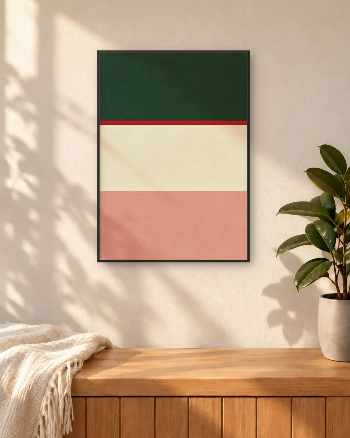 Pavillon – Affiche rayures vert et rose