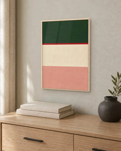 Pavillon – Affiche rayures vert et rose