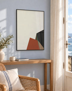 Promontoire – Affiche abstraite terracotta et noir