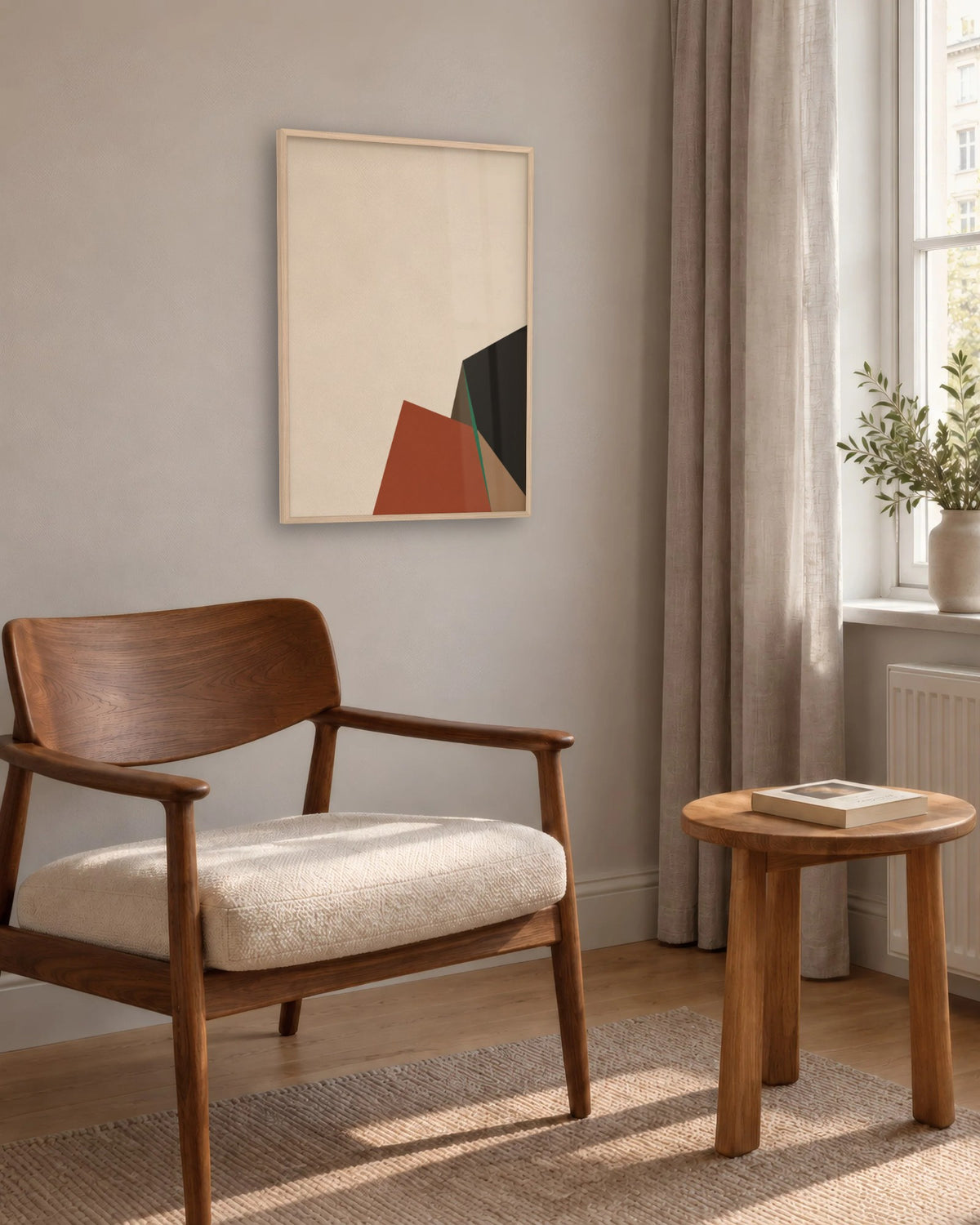 Promontoire – Affiche abstraite terracotta et noir