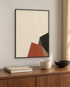 Promontoire – Affiche abstraite terracotta et noir