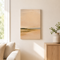 Plaine d'aube – Tableau paysage abstrait tons beiges