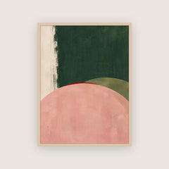 Rémanence – Affiche abstraite rose et vert