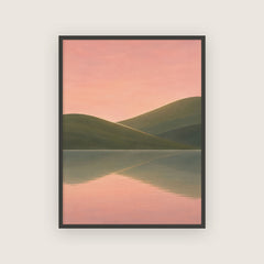 Rien ne presse – Affiche lac rose et vert
