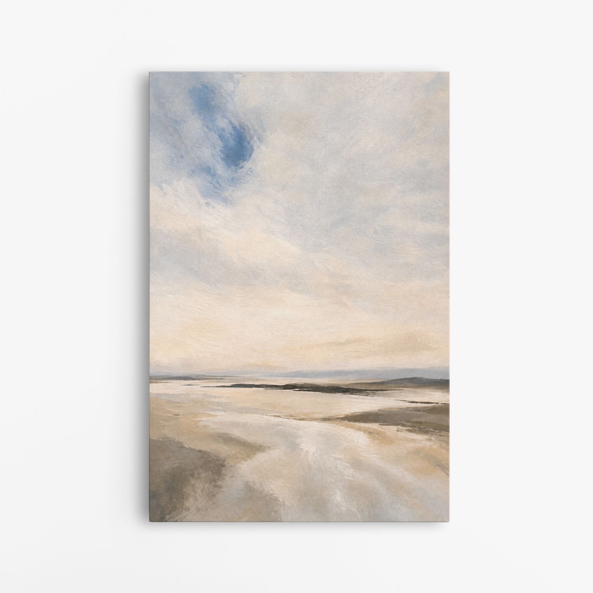 Épure Marine – Tableau paysage côtier beige