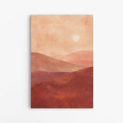 Horizon ocre – Tableau paysage abstrait terracotta