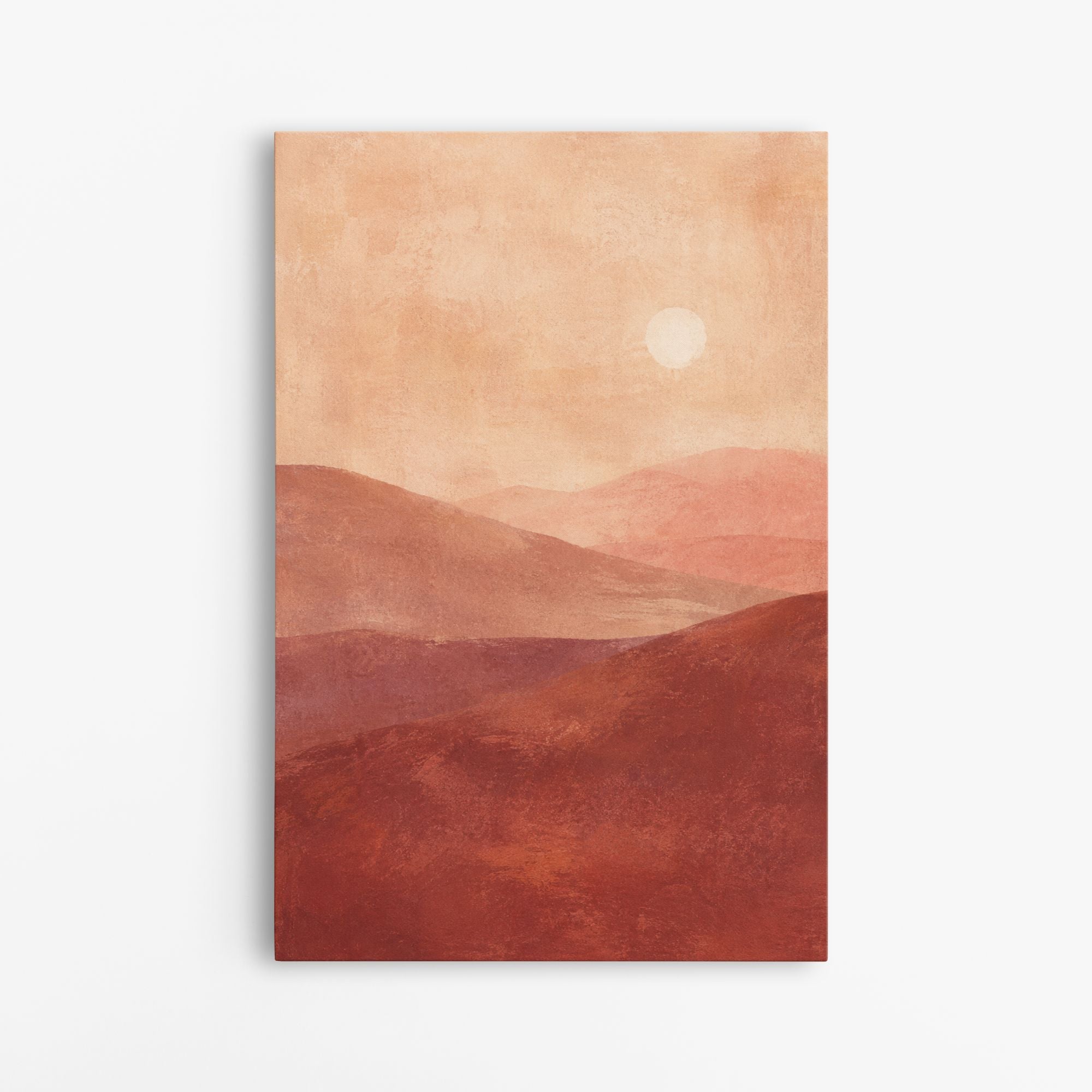 Horizon ocre – Tableau paysage abstrait terracotta