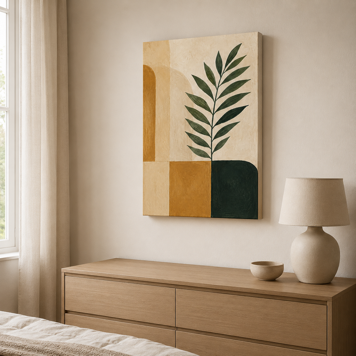 Équilibre végétal – Tableau abstrait végétal et géométrique