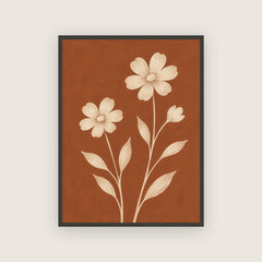 Tomette – Affiche fleurs terracotta