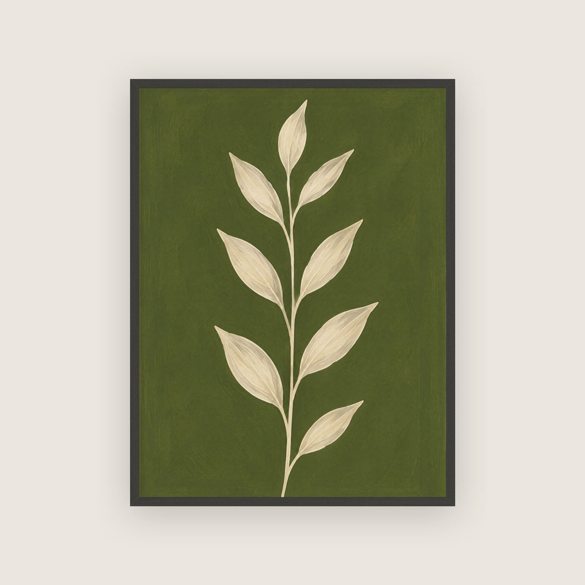 Toscane – Affiche branche vert olive
