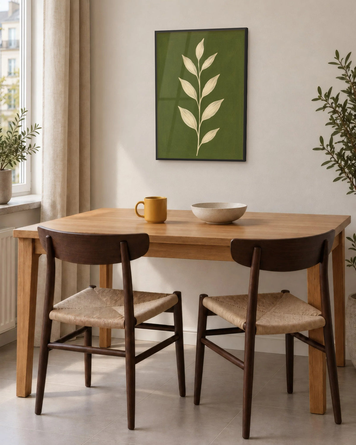 Toscane – Affiche branche vert olive