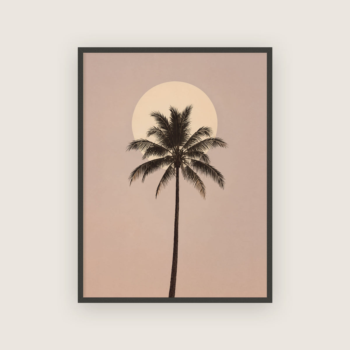 Tulum – Affiche palmier rose poudré
