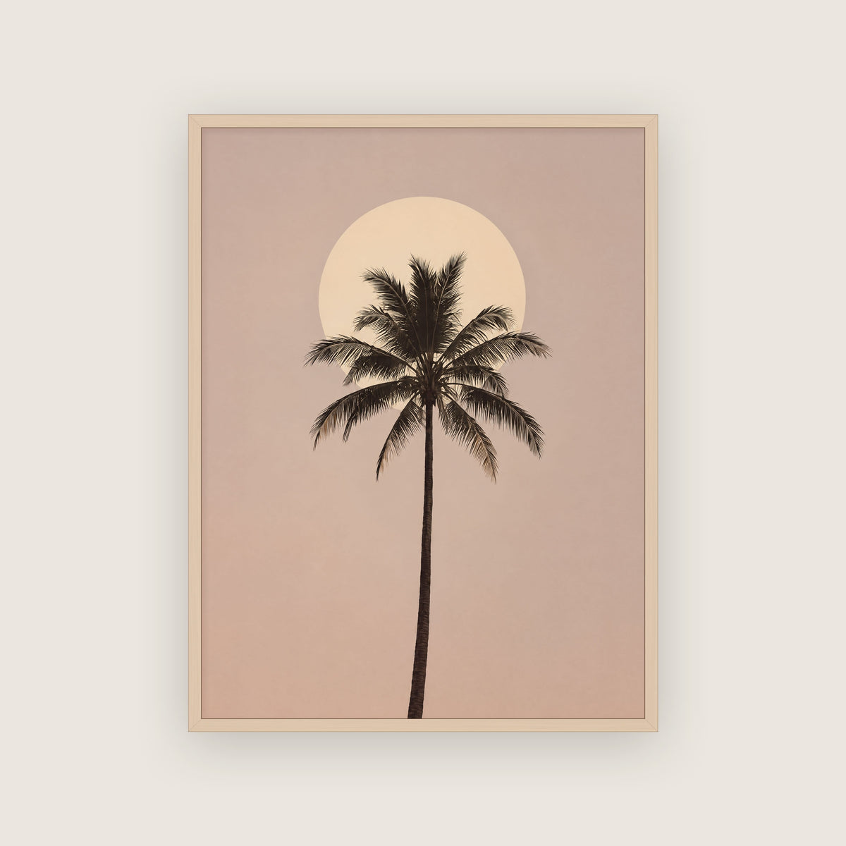 Tulum – Affiche palmier rose poudré