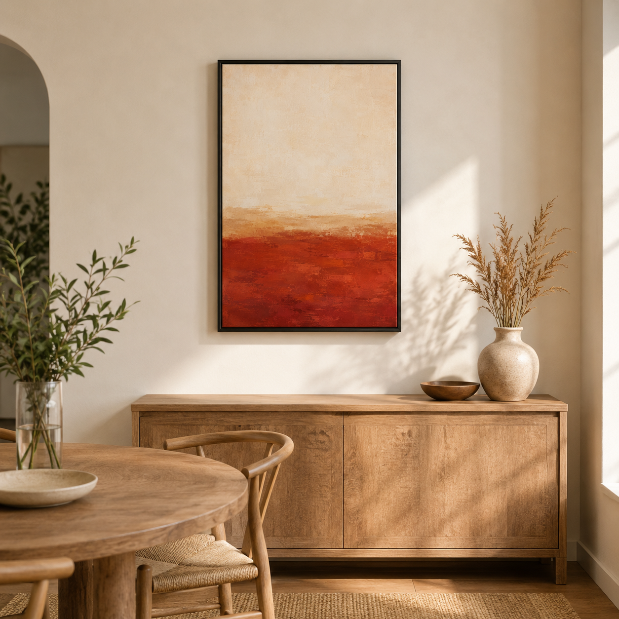 Le bol matinal – Tableau abstrait terracotta