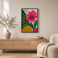 Lumière Végétale – Tableau Floral Rose
