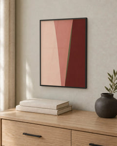 Velours – Affiche abstraite bordeaux et rose