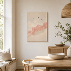 Le Temps Suspendu – Tableau Ciel Nuages et Oiseaux