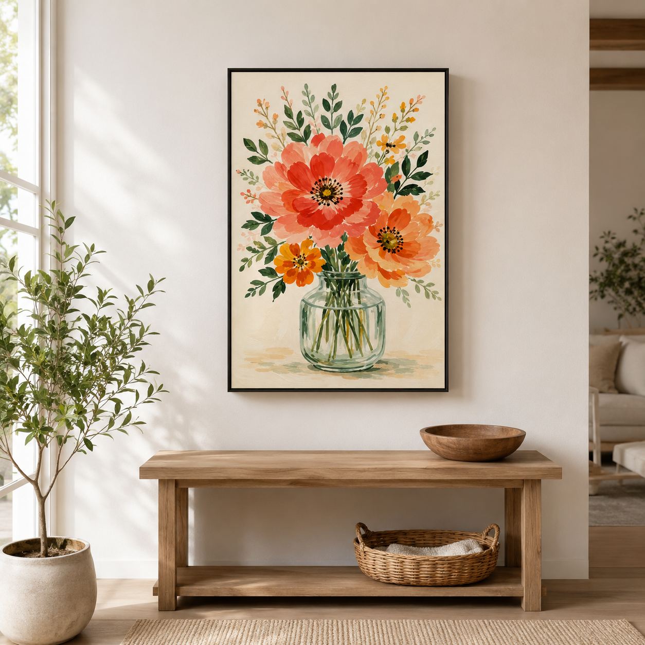 Le bouquet d'octobre – Tableau bouquet de fleurs en vase