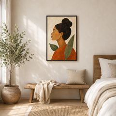 Le Calme Retrouvé – Tableau Portrait Femme Bohème