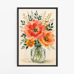 Le bouquet d'octobre – Tableau bouquet de fleurs en vase