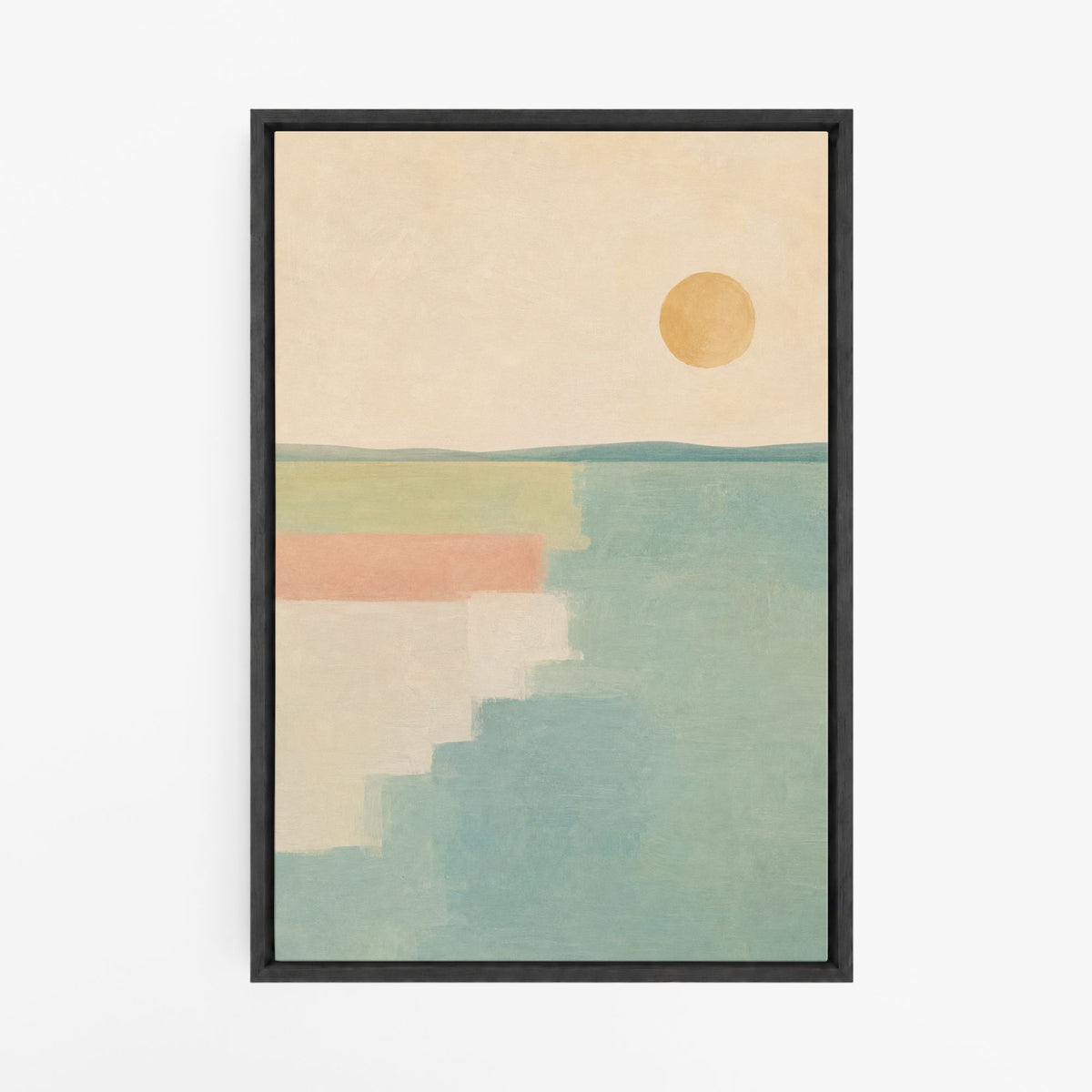 Rivage pastel – Tableau paysage abstrait minimaliste